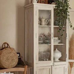 Vaisselier en bois de manguier blanchi Cuzco