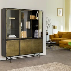 Vaisselier en laiton et métal Janelle