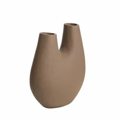 Vase marron 2 tiges en aluminium Tulipa