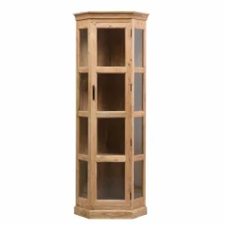 Vitrine d'angle en bois d'acacia Esmée