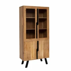 Vitrine en bois d'acacia et métal Mano