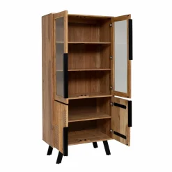 Vitrine en bois d'acacia et métal Mano