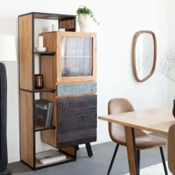 Vitrine en bois d'acacia Ernest