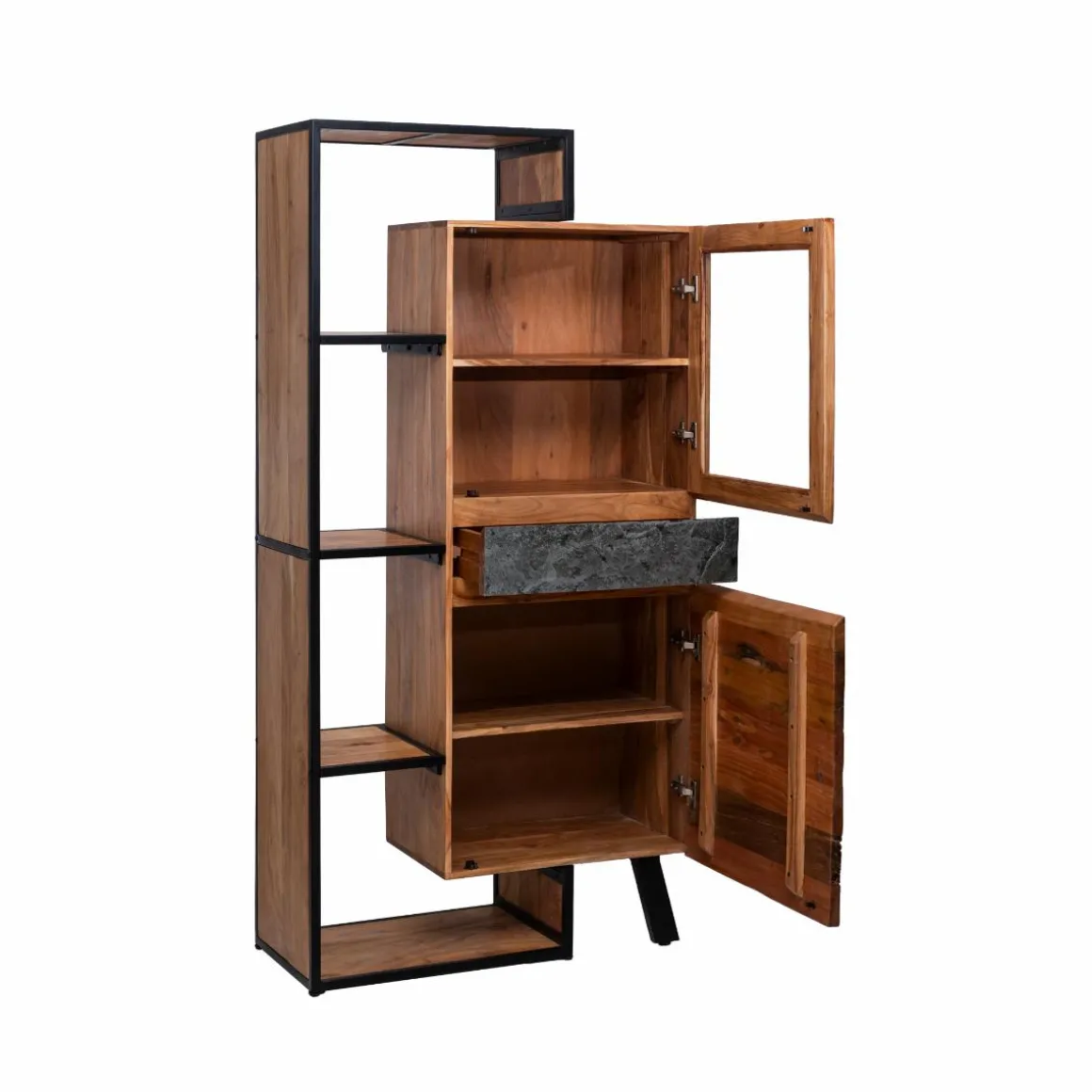 Vitrine en bois d'acacia Ernest