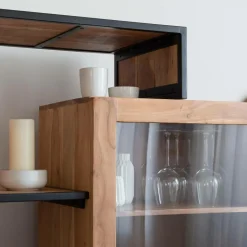Vitrine en bois d'acacia Ernest