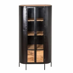 Vitrine en métal et bois de manguier Achille